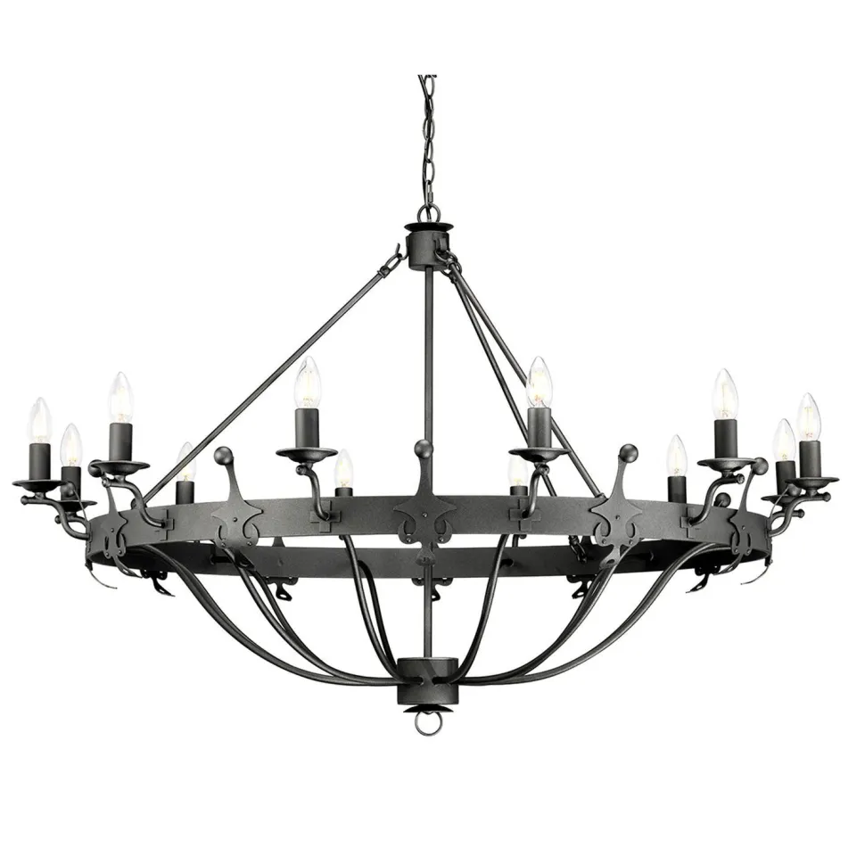 Kronleuchter CAMELOT 10 Graphit Ø116cm kürzbar