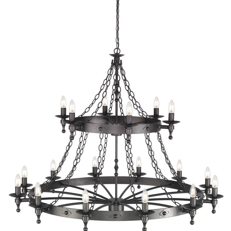 Kronleuchter CAMELOT 9 Schwarz 18xE14 Ø122cm Lampe