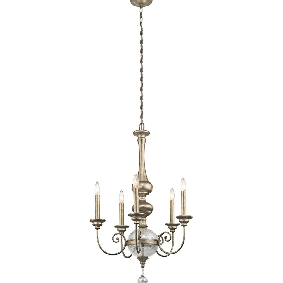 Kronleuchter CANDELA 13 in Silber Gold 5xE14 Lampe