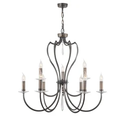 Kronleuchter CANDELA 12 Messing Lampe in Bronze