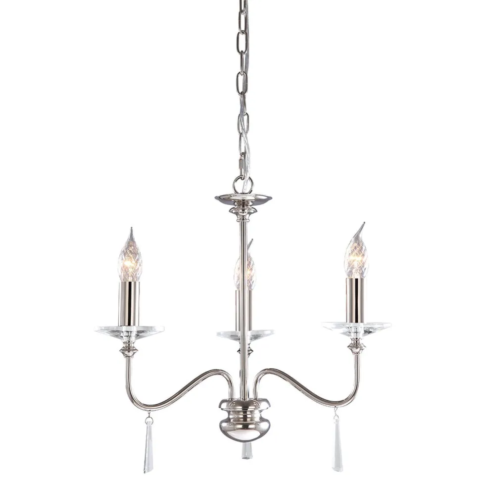 Kronleuchter CANDELA 6 Nickel 3-flmg kürzbar Lampe