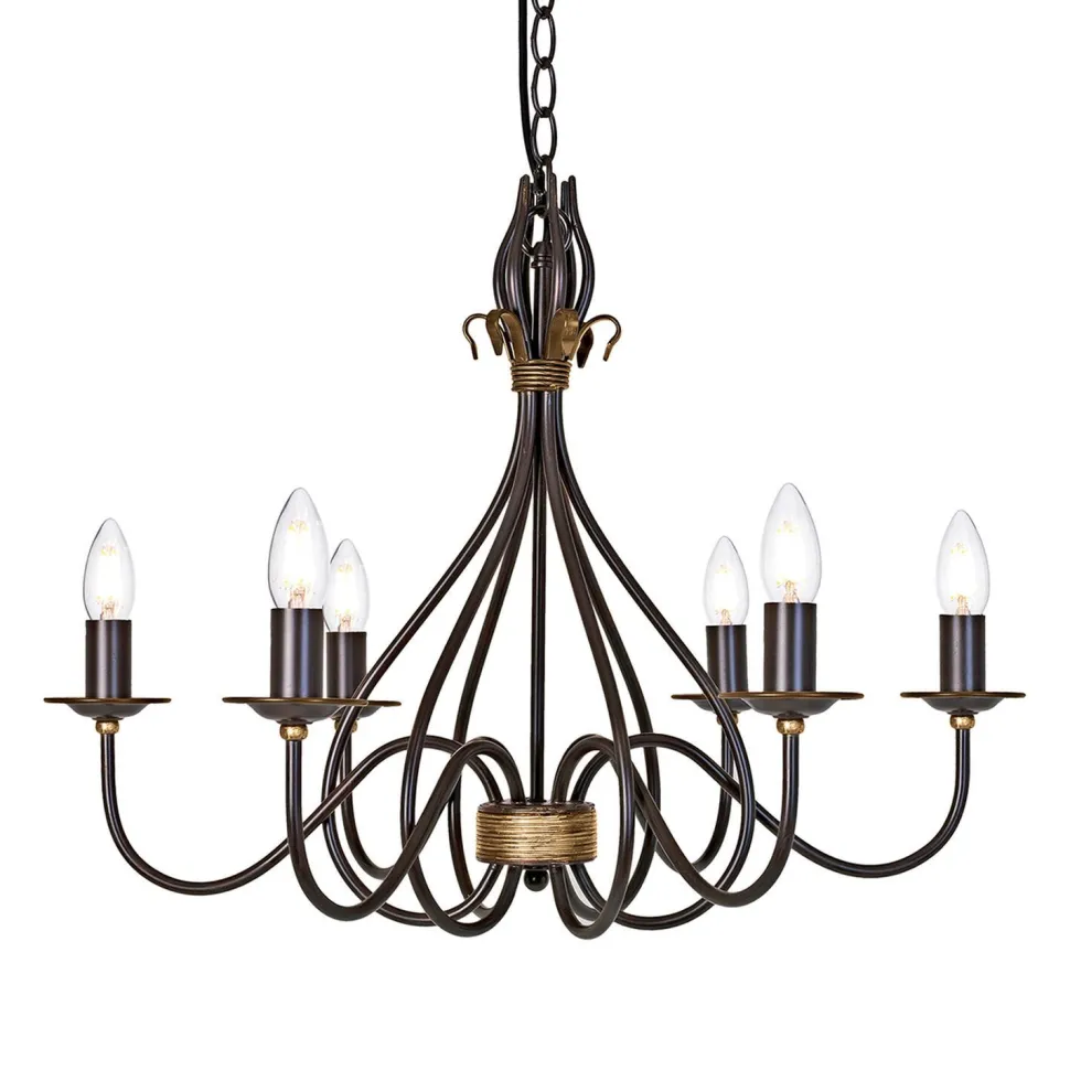 Kronleuchter CANDELA 15 Rostbraun Ø65cm Lampe