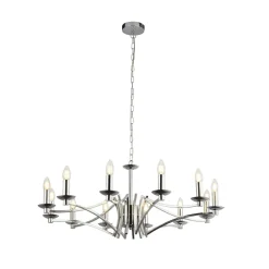 Kronleuchter Chrom 12-armig E14 Ø 88 cm H: max. 1,5 m Metall