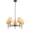Kronleuchter 5-flammig Ø 66 cm Rustikal E14 Schwarz Creme