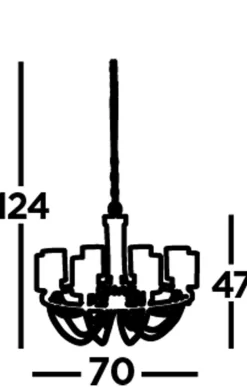 Kronleuchter 8-flammig E14 Chrom Rauchgrau Glas Metall