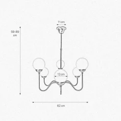 Kronleuchter 6-flammig E14 in Bronze hell glänzend Weiß