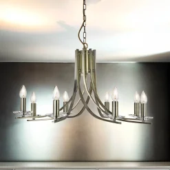 Kronleuchter 8-flammig in Messing Antik E14 Metall