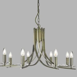 Kronleuchter 8-flammig in Messing Antik E14 Metall