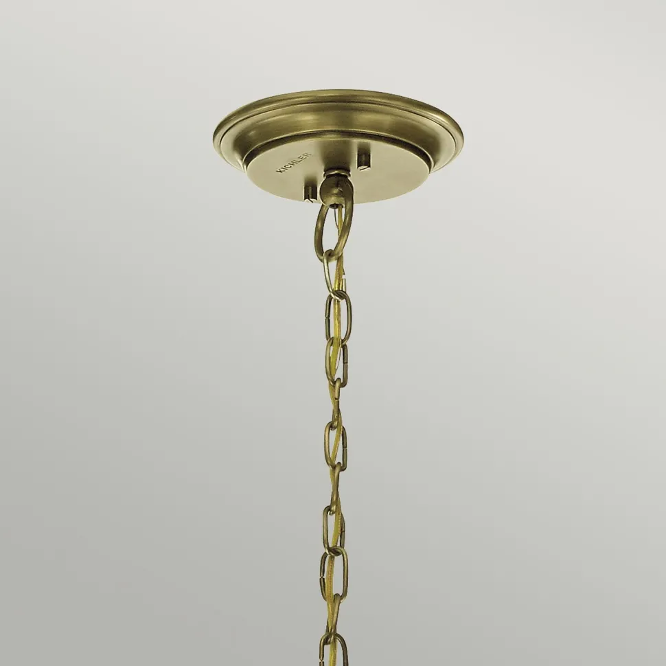 Kronleuchter Glas Metall in Messing Klar Jugendstil