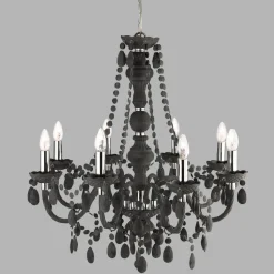 Kronleuchter Grau Ø 74 cm Glas Kristall 8x E14