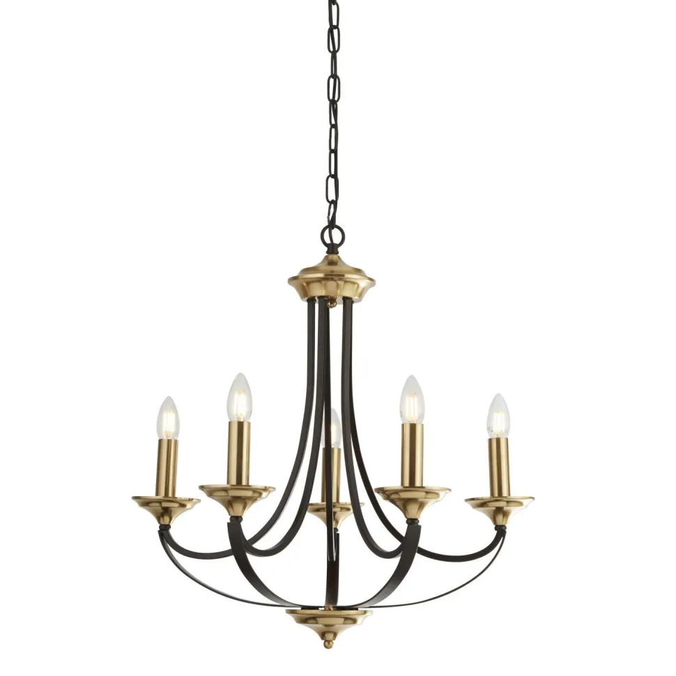 Kronleuchter in Bronze Ø 58 cm 5-flammig E14 Metall