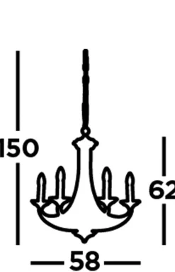 Kronleuchter in Bronze Ø 58 cm 5-flammig E14 Metall