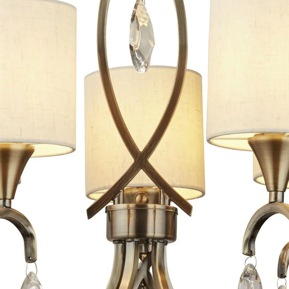 Kronleuchter in Messing Antik Natur 5-flammig E14 Ø 52 cm