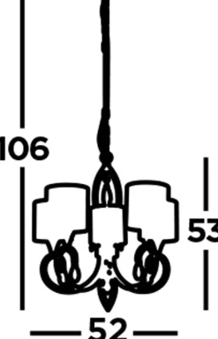 Kronleuchter in Messing Antik Natur 5-flammig E14 Ø 52 cm