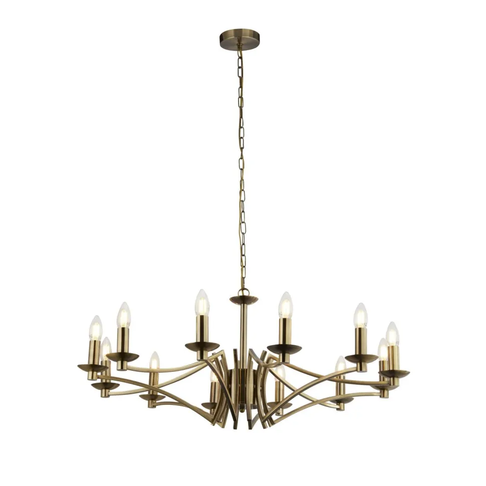 Kronleuchter in Messing Antik E14 Metall 12-flammig Ø 88 cm