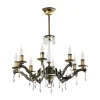 Kronleuchter in Messing antik Kristall 8xE14 TERRI