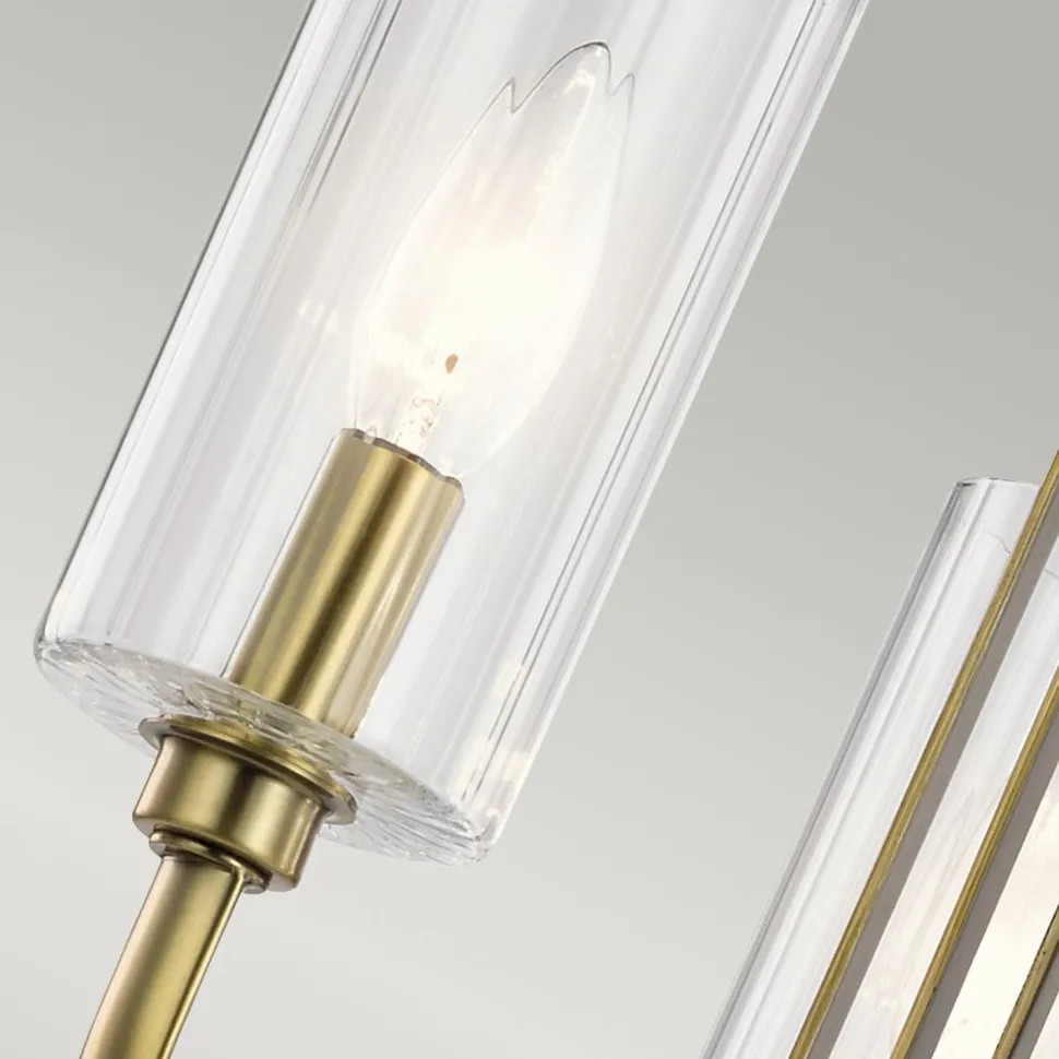 Kronleuchter Jugendstil 45,9 cm breit 3-flammig E14 in Messing