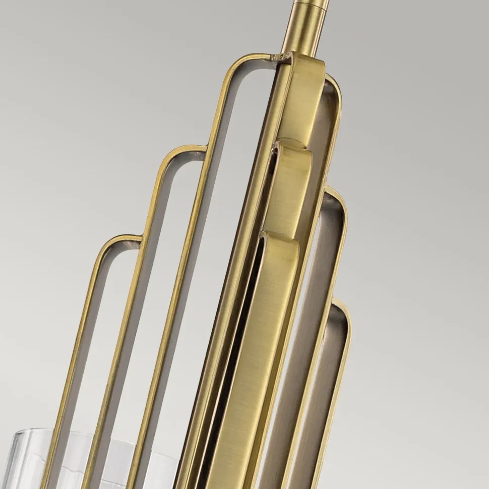 Kronleuchter Jugendstil 45,9 cm breit 3-flammig E14 in Messing