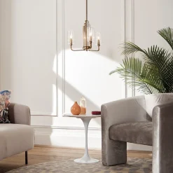 Kronleuchter Jugendstil 45,9 cm breit 3-flammig E14 in Messing