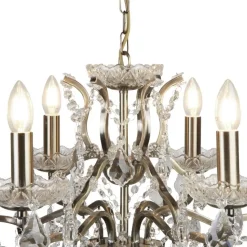 Kronleuchter Kristall Ø 70 cm Messing Antik 6-flammig E14