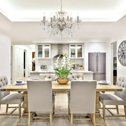 Kronleuchter Kristall Ø 70 cm Messing Antik 6-flammig E14