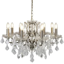 Kronleuchter Kristall Ø 70 cm in Messing Antik 8x E14