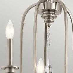 Kronleuchter Kristall Metall 61 cm breit 5x E14 Klassisch