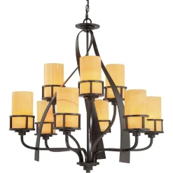 Kronleuchter LAPIDE 9-flammig Gelb Schwarz Lampe
