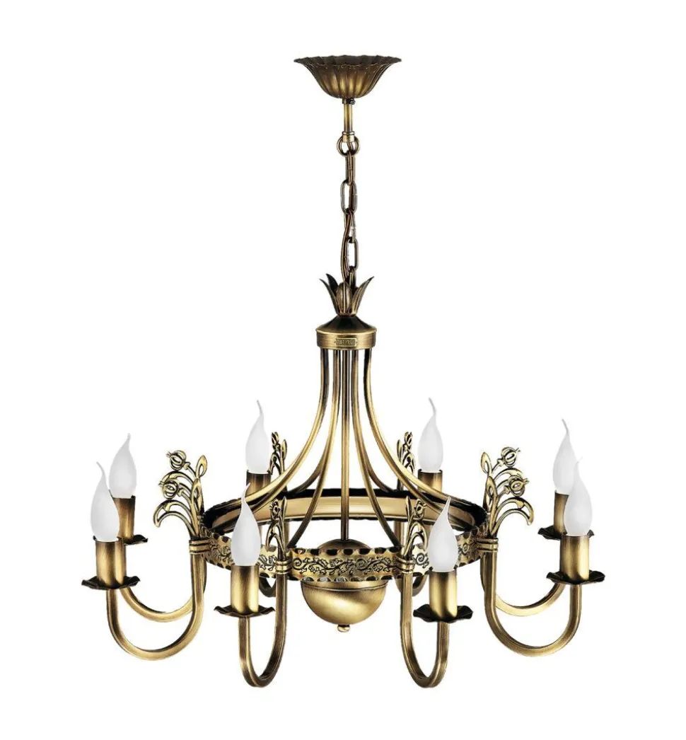 Kronleuchter Messing antik 8xE14 BELRAD Wohnzimmer