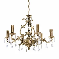 Kronleuchter Messing Kristall Ø 65 cm 6-flammig E14 in Bronze