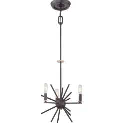 Kronleuchter Metall 3-flammig verstellbar in Bronze NELI