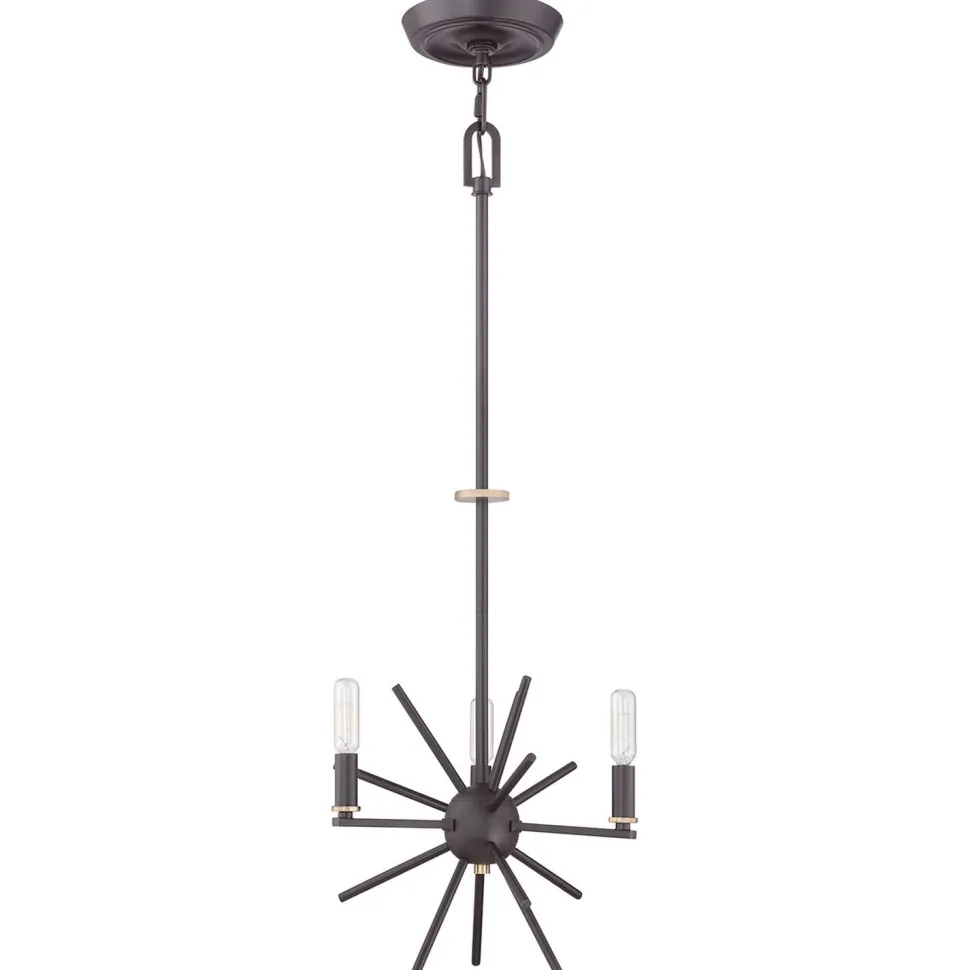 Kronleuchter Metall 3-flammig verstellbar in Bronze NELI