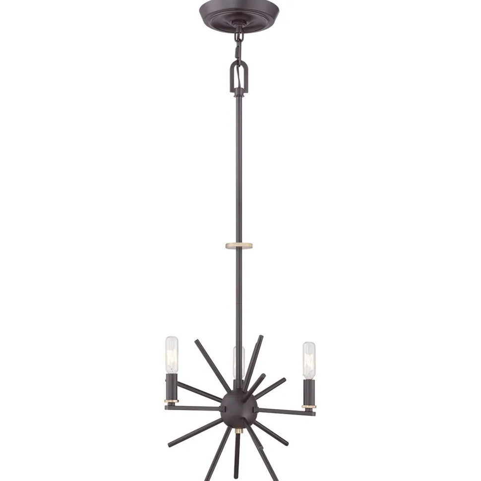 Kronleuchter Metall 3-flammig verstellbar in Bronze NELI