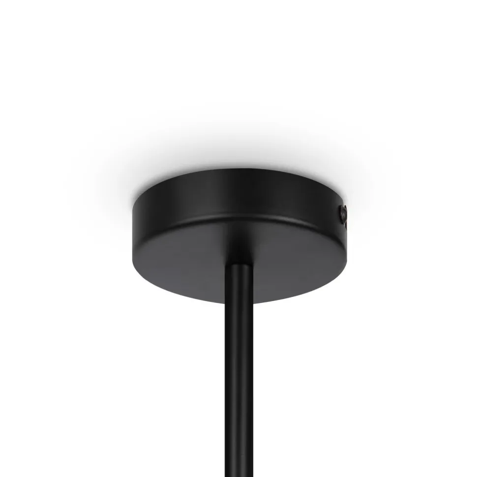 Kronleuchter Metall Glas E14 90,6 cm breit Schwarz Weiß