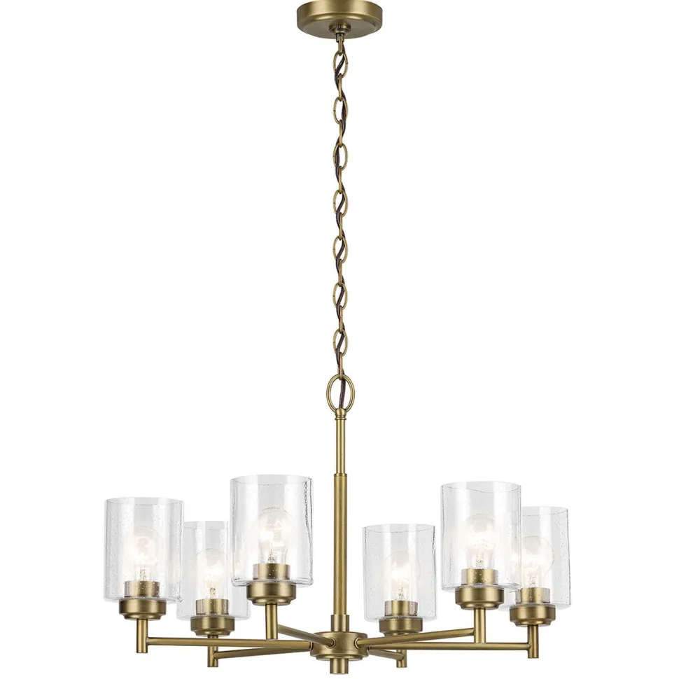 Kronleuchter Metall Glas B: 66 cm H: max. 145,2 cm 6x E27