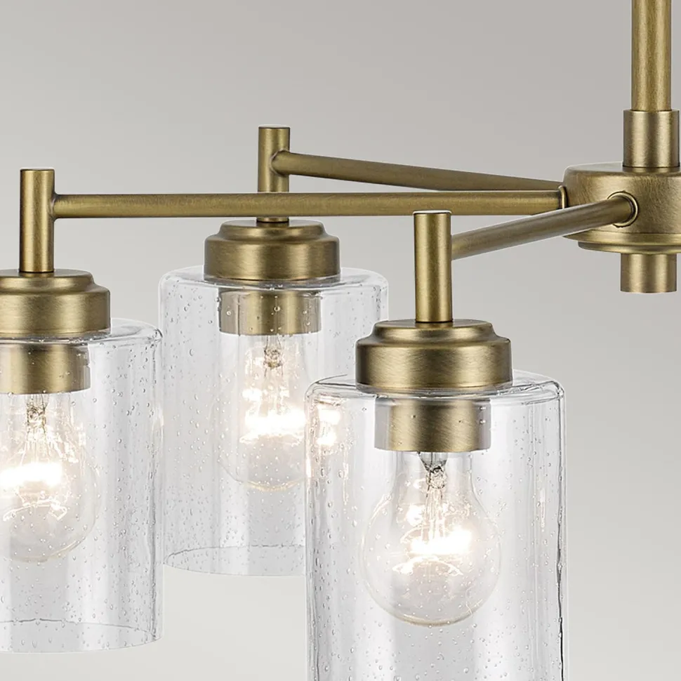 Kronleuchter Metall Glas B: 66 cm H: max. 145,2 cm 6x E27