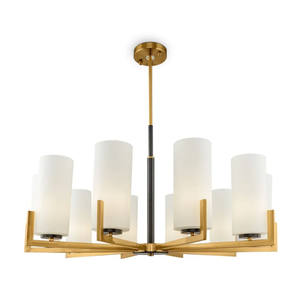 Kronleuchter Metall Glas E27 86 cm breit Modern KAYA