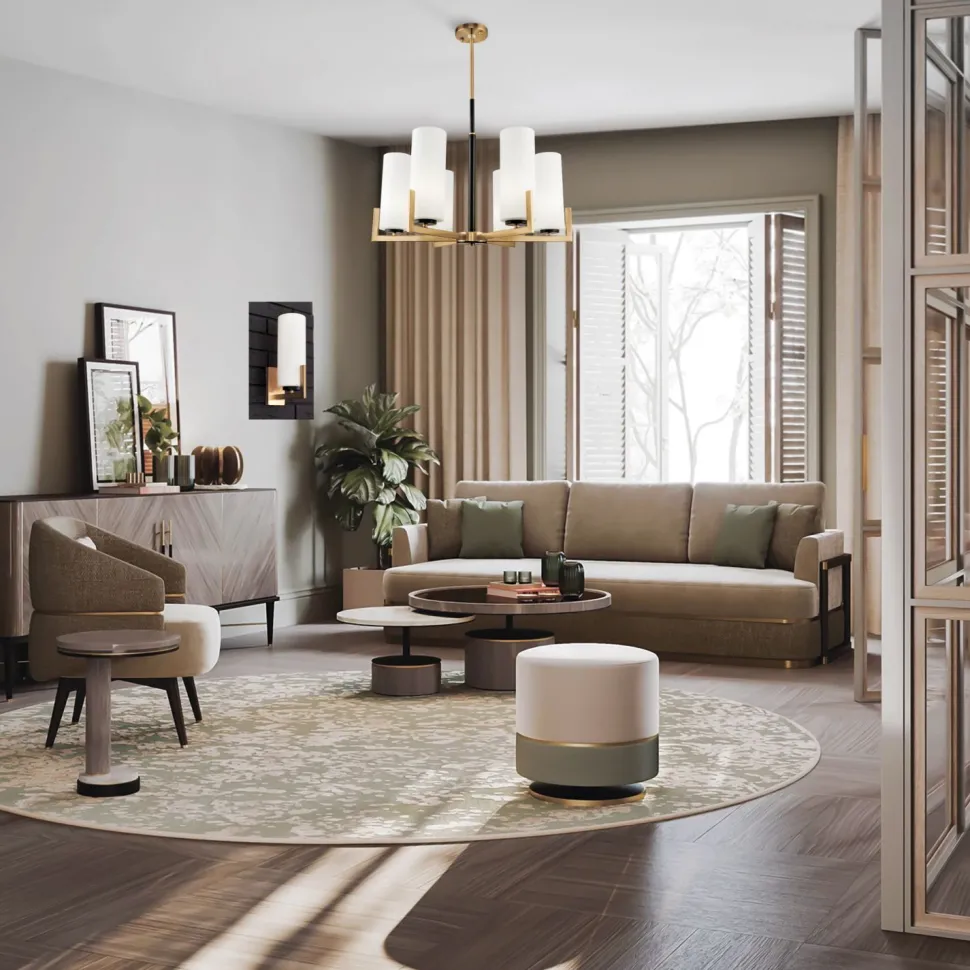 Kronleuchter Metall Glas B: 67 cm E27 Modern KAYA