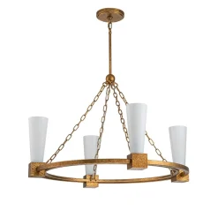 Kronleuchter Metall Glas 83,8 cm breit H: max. 205,7 cm Ring