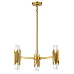 Kronleuchter Metall Glas B: 66 cm H: max. 141,4 cm 6x E14