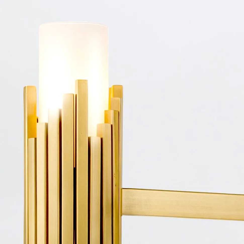 Kronleuchter Metall Glas B: 66 cm H: max. 141,4 cm 6x E14