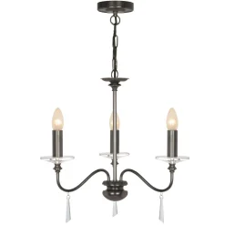 Kronleuchter Metall Glas Klassisch in Bronze antik