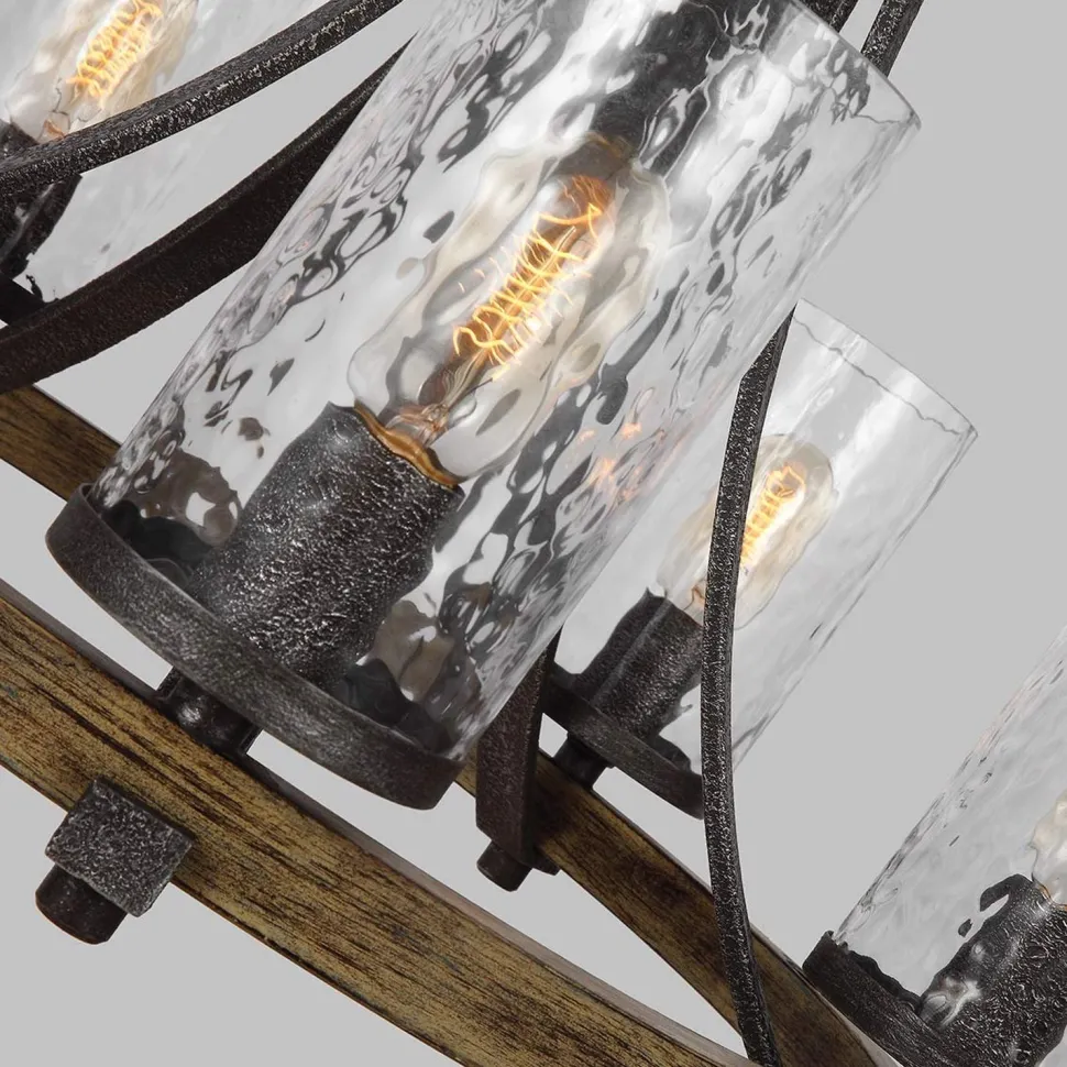 Kronleuchter Metall Glas D: 61 cm rund Rustikal