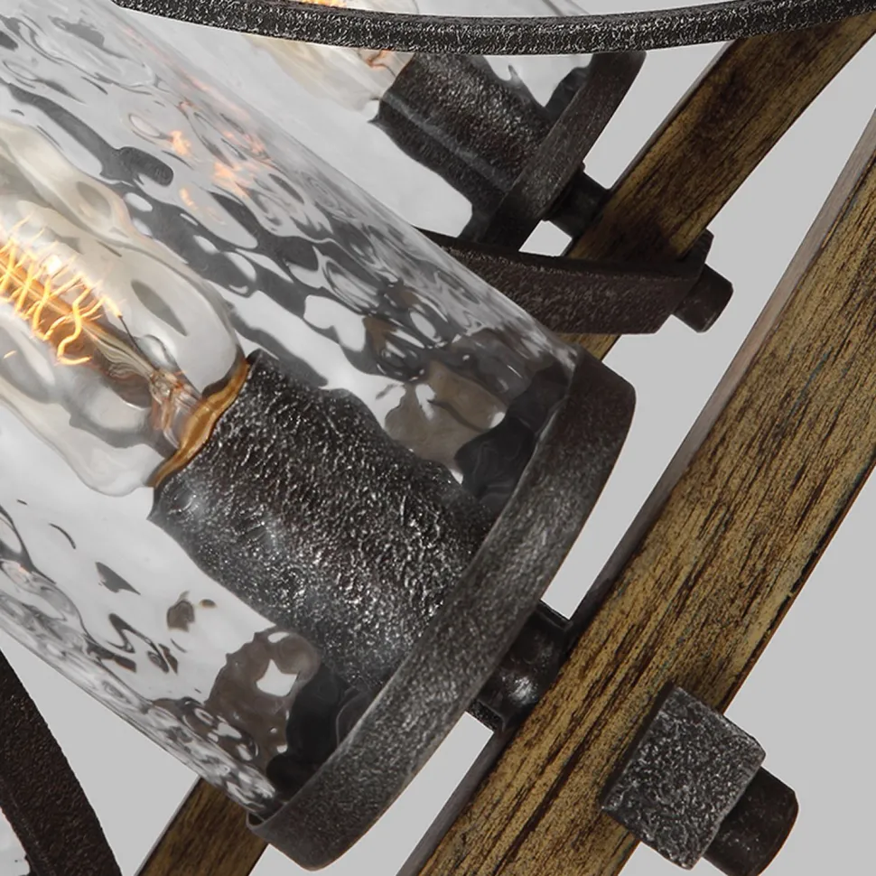 Kronleuchter Metall Glas D: 61 cm rund Rustikal