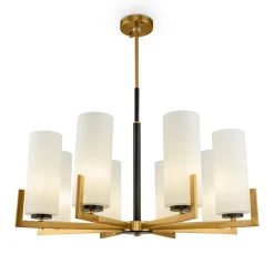 Kronleuchter Metall Glas B: 76 cm E27 Modern KAYA