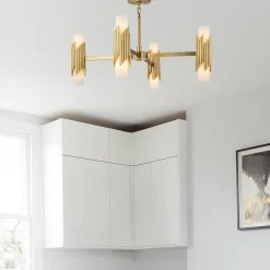 Kronleuchter Metall Glas 83,8 cm breit Modern verstellbar