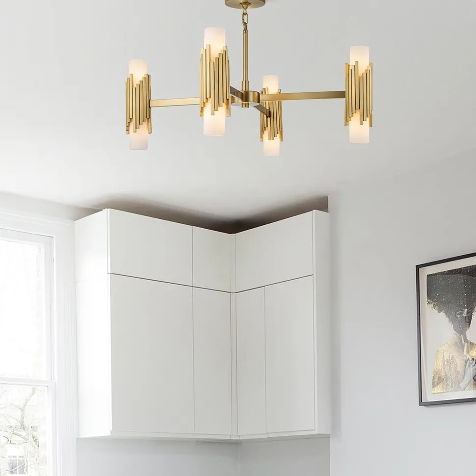 Kronleuchter Metall Glas 83,8 cm breit Modern verstellbar