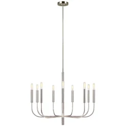 Kronleuchter Metall Jugendstil in Nickel Ø76cm 9-armig