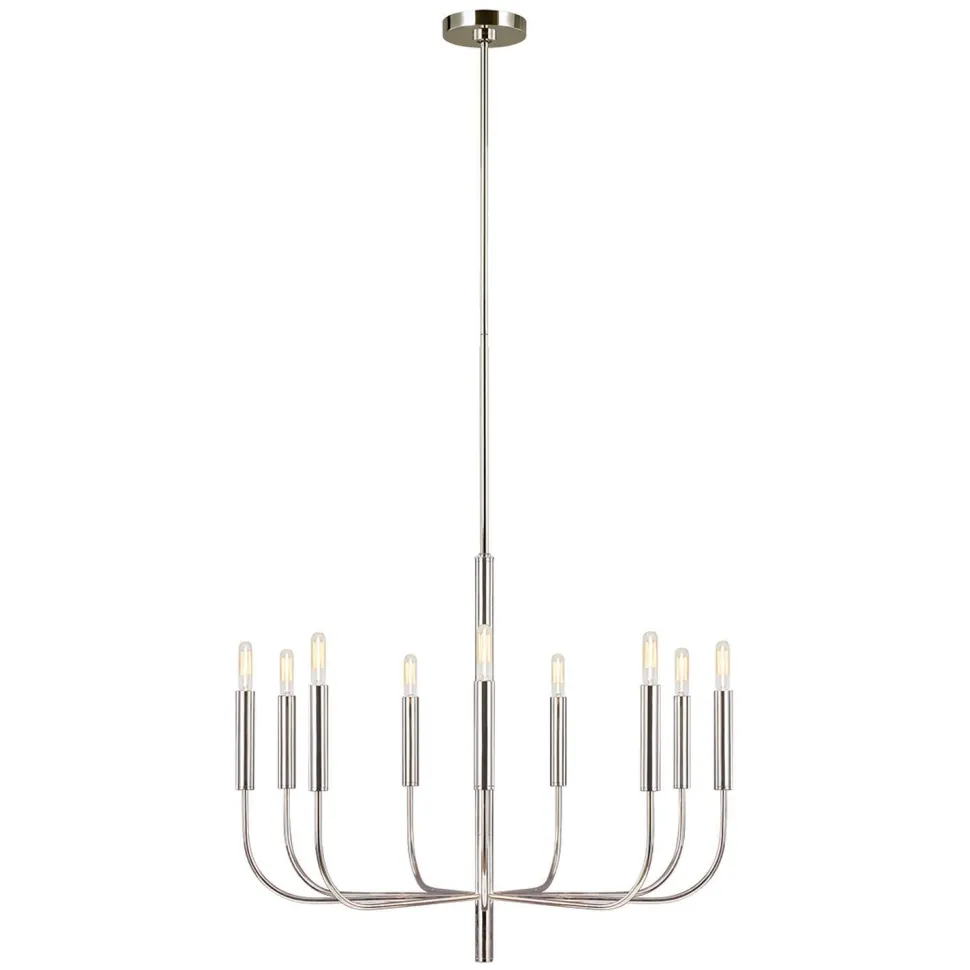 Kronleuchter Metall Jugendstil in Nickel Ø76cm 9-armig