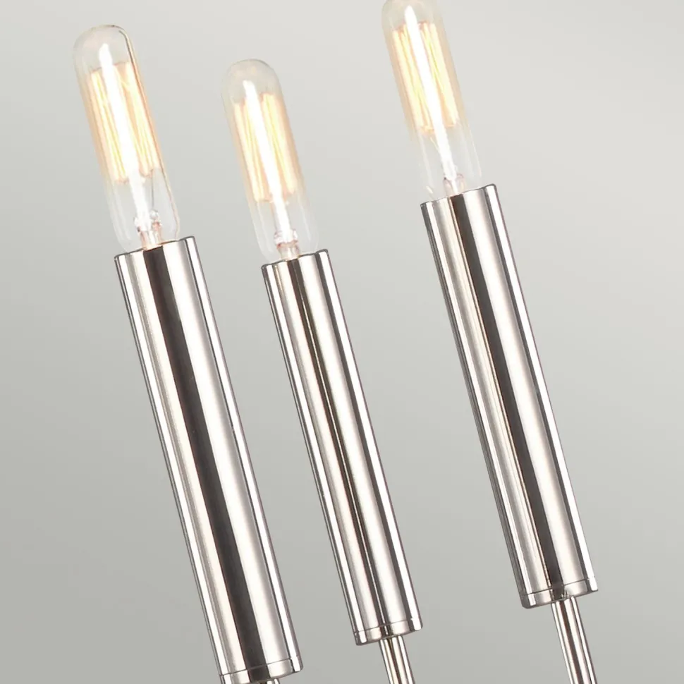 Kronleuchter Metall Jugendstil in Nickel Ø76cm 9-armig